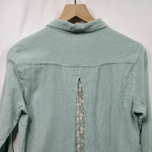 Isabella Sinclair Popover Shirt Womens M Green  Boho Retro 90s Y2K Casual Comfy - Picture 8 of 11